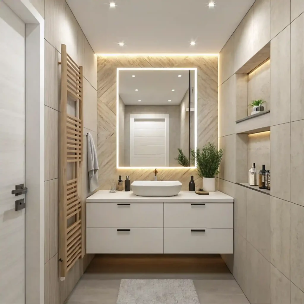 how to decorate a small bathroom with no window